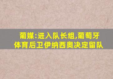 葡媒:进入队长组,葡萄牙体育后卫伊纳西奥决定留队